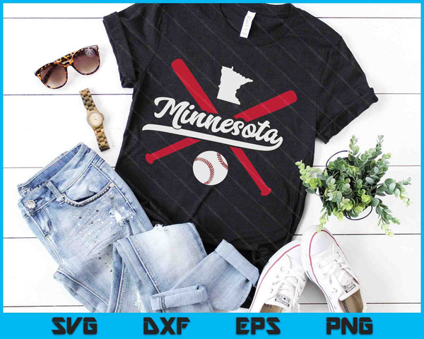 Minnesota Baseball Vintage State Pride Love City SVG PNG digitale snijbestanden