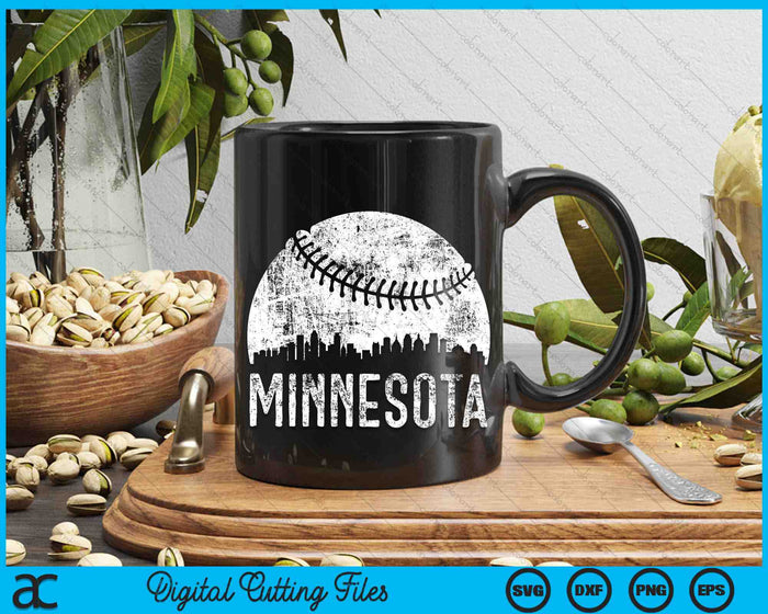 Minnesota Skyline Vintage Minnesota Baseball SVG PNG Digital Cutting Files