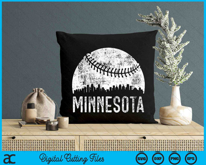 Minnesota Skyline Vintage Minnesota Baseball SVG PNG Digital Cutting Files