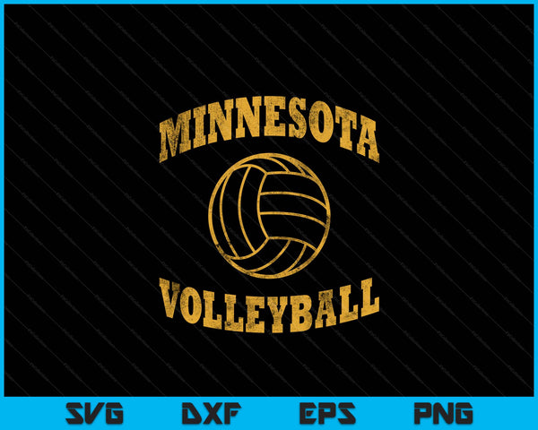 Minnesota Volleyball Classic Vintage Distressed SVG PNG Digital Cutting Files