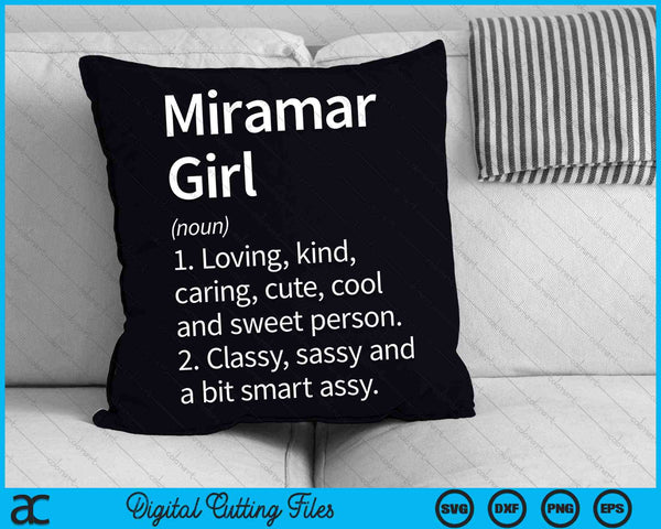 Miramar Girl FL Florida Home Roots SVG PNG Archivos de corte digital