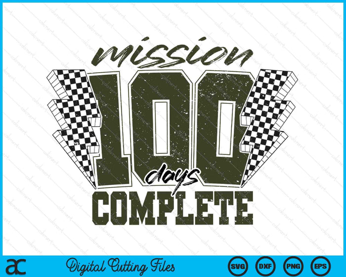 Mission 100 Days Complete Military 100 Days Of School SVG PNG Digital Printable Files