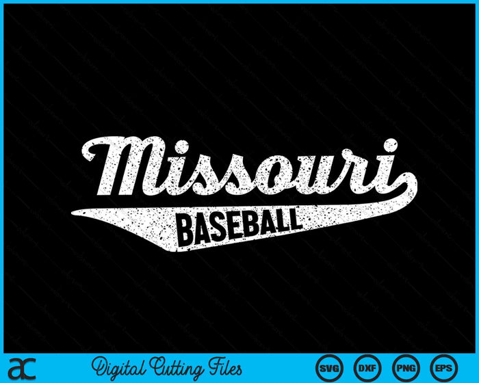 Missouri honkbal script vintage noodlijdende SVG PNG digitale snijden-bestanden 