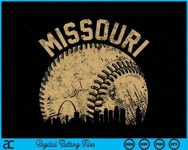 Missouri Baseball Skyline Player Coach Fan SVG PNG Digital Printable Files