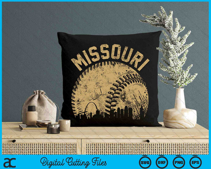 Missouri Baseball Skyline Player Coach Fan SVG PNG Digital Printable Files