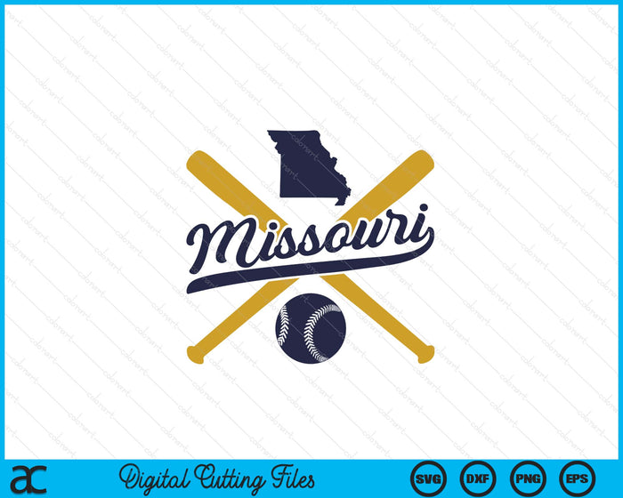 Missouri Baseball Vintage Wisconsin Pride Love City SVG PNG Digital Cutting Files