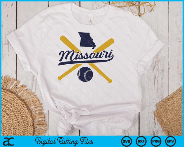 Missouri Baseball Vintage Wisconsin Pride Love City SVG PNG Digital Cutting Files