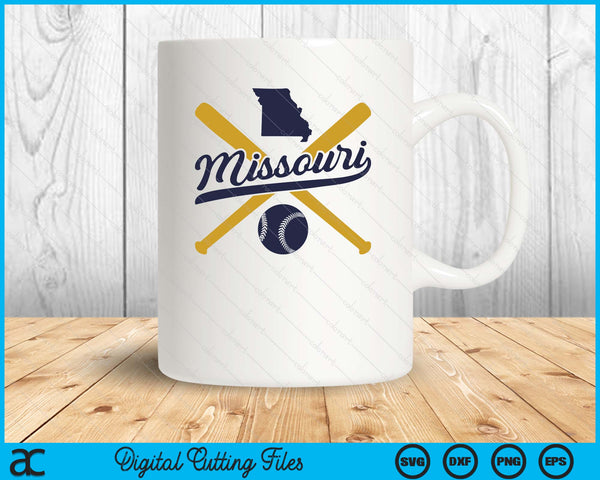 Missouri Baseball Vintage Wisconsin Pride Love City SVG PNG Digital Cutting Files