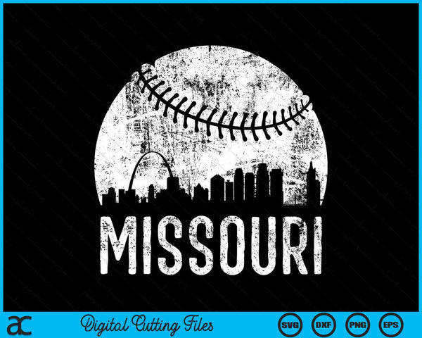 Missouri Skyline Vintage Missouri Baseball SVG PNG Digital Cutting Files