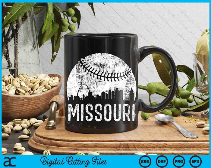 Missouri Skyline Vintage Missouri Baseball SVG PNG Digital Cutting Files