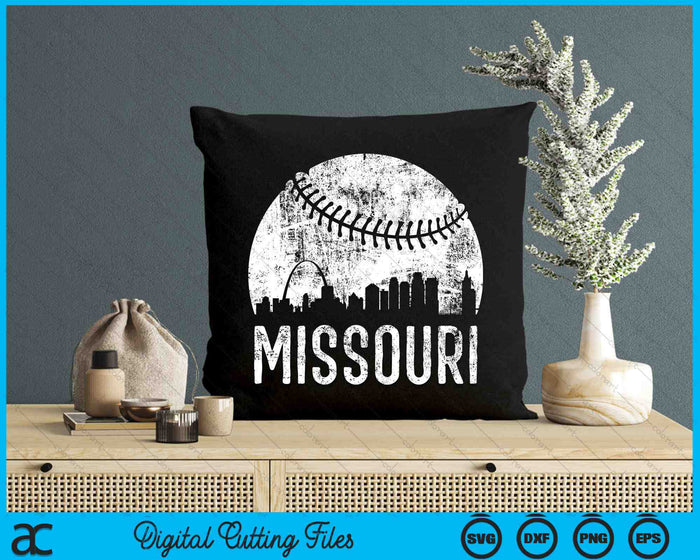 Missouri Skyline Vintage Missouri Baseball SVG PNG Digital Cutting Files