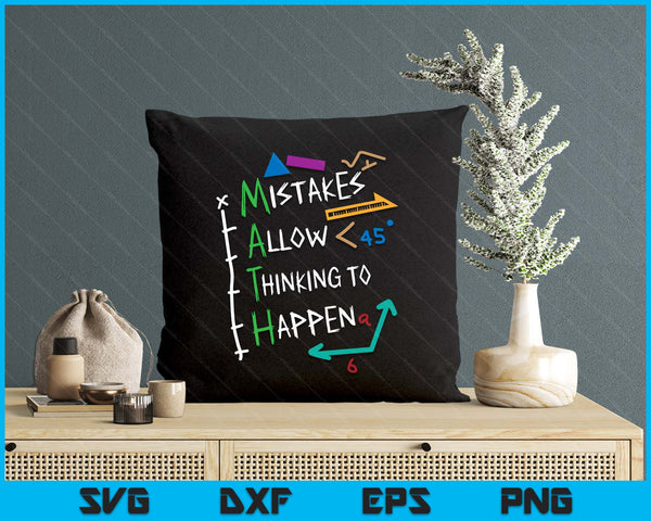 Mistakes Allow Thinking To Happen Math Teacher Student SVG PNG Digital Printable Files