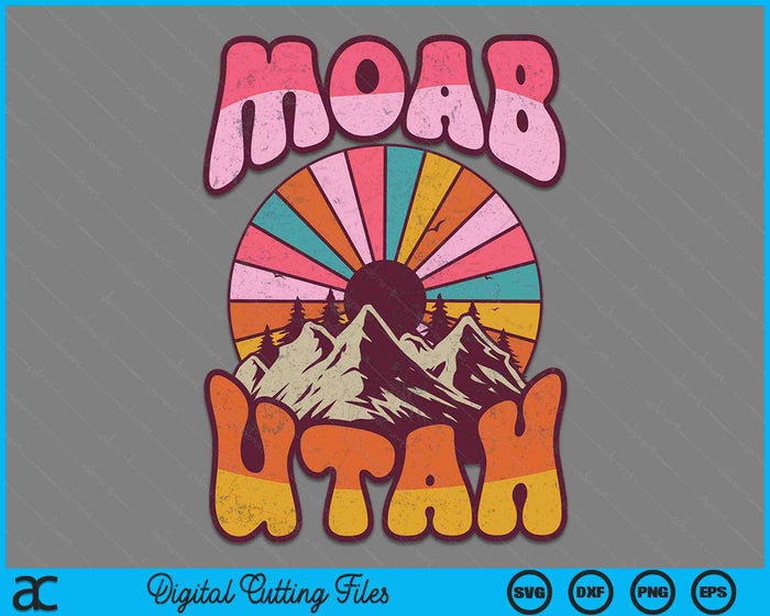 Moab Utah Natuur Wandelen Bergen Buiten Vintage SVG PNG Digitale Snijbestanden