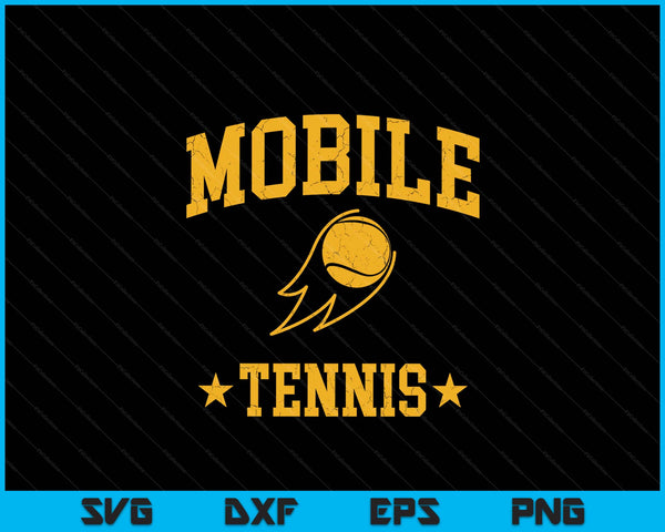 Mobile rapids tennis vintage gameday retro tennis lover SVG cut file