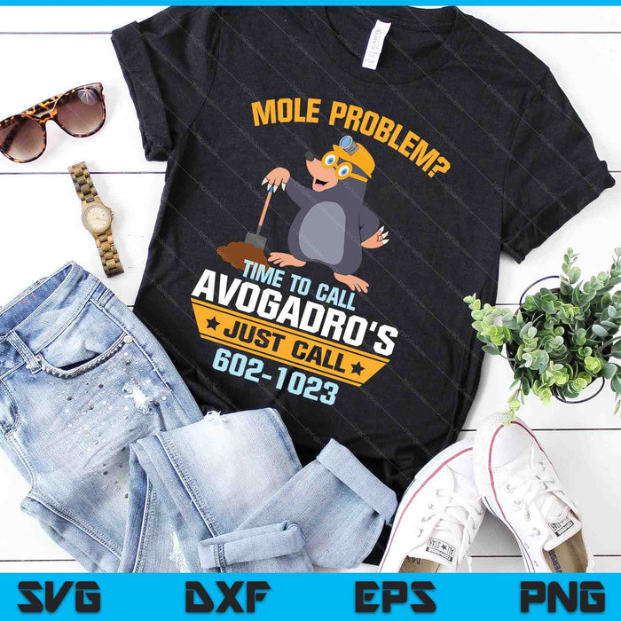 Mole probleem-chemie Avogadro's nummer mol dag SVG PNG digitale snijbestanden