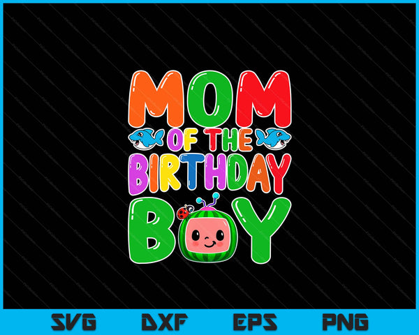 Mom and dad of the birthday boy melon family matching SVG PNG cut file for Cricut
