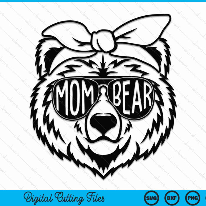 Mom Bear With Bandana Mom Bear SVG PNG Digital Cutting Files
