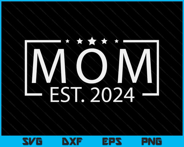 Moeder Est. 2024 gepromoveerd tot moeder 2024 SVG PNG digitale afdrukbare bestanden
