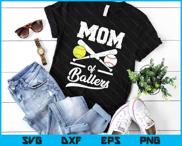 Mom Of Ballers Mom Of Baseball And Softball Player For Mom SVG PNG Digital Printable Files