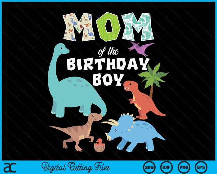Moeder van de feestvarken dinosaurus verjaardag thema SVG PNG digitale snijbestanden
