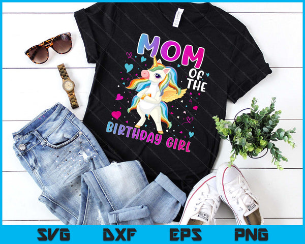 Moeder van de verjaardag meisje flossen Unicorn moeder geschenken SVG PNG digitale afdrukbare bestanden