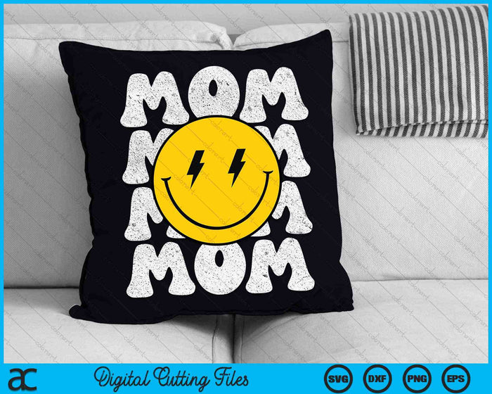 Mom Smiling Face Bolt Eyes Pregnancy Announcement SVG PNG Digital Cutting Files