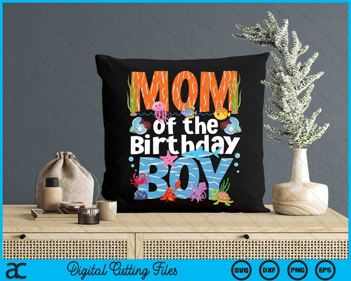 Aunt Under Sea Birthday Boy Ocean Sea Animals Themed SVG PNG Digital Cutting Files