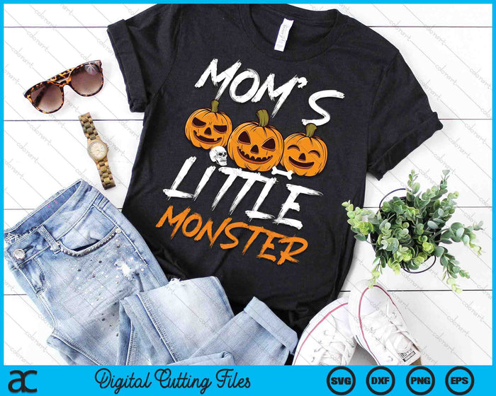 Mom's Little Monster Halloween Apparel Funny Halloween SVG PNG Digital Cutting File