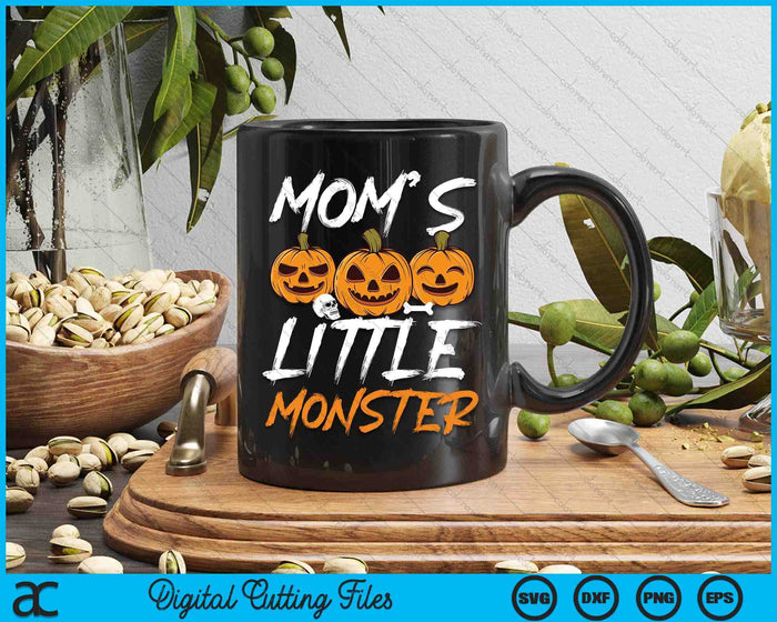 Mom's Little Monster Halloween Apparel Funny Halloween SVG PNG Digital Cutting File