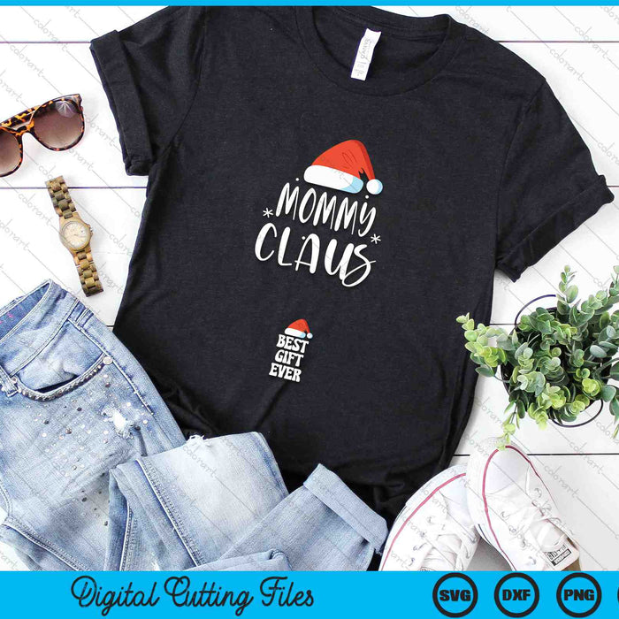 Mommy Clause Pregnancy Announcement Christmas Pregnant Wife SVG PNG Digital Cutting Files