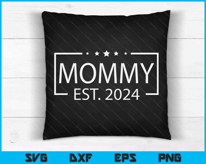 Mama Est. 2024 gepromoveerd tot mama 2024 SVG PNG digitale afdrukbare bestanden