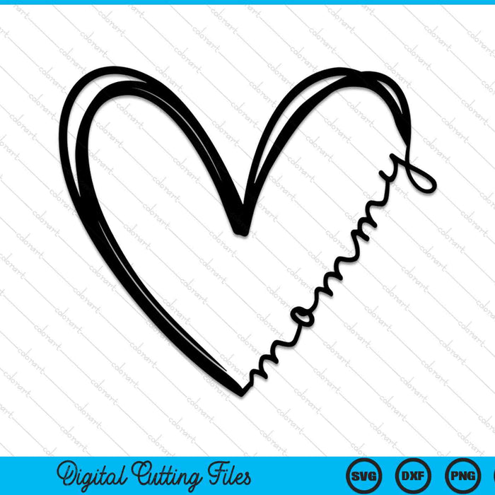 Mommy heart SVG cut file