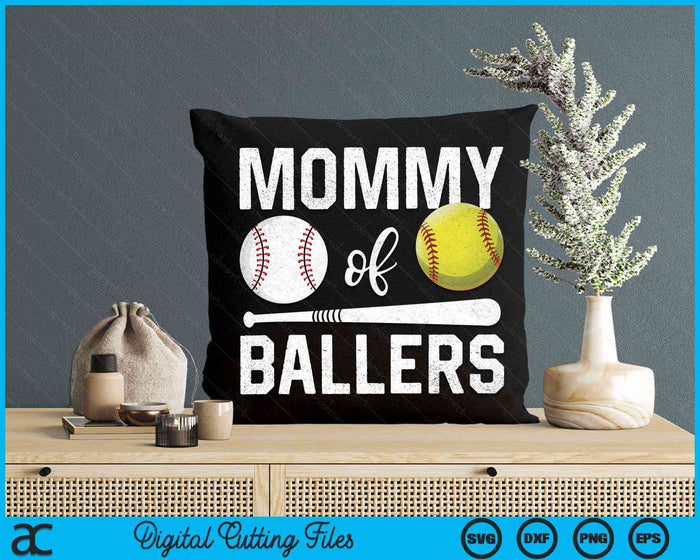 Mama van Ballers grappige honkbal softbal Moederdag SVG PNG digitale snijbestanden