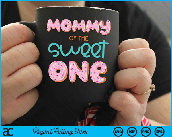 Mama van Sweet One eerste verjaardag familie donut thema SVG PNG digitale snijbestanden