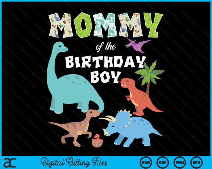 Mama van het feestvarken dinosaurus verjaardag thema SVG PNG digitale snijbestanden