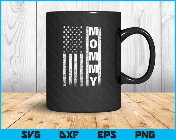 Mommy Vintage American Flag Mother's Day 4th Of July SVG PNG Digital Printable Files