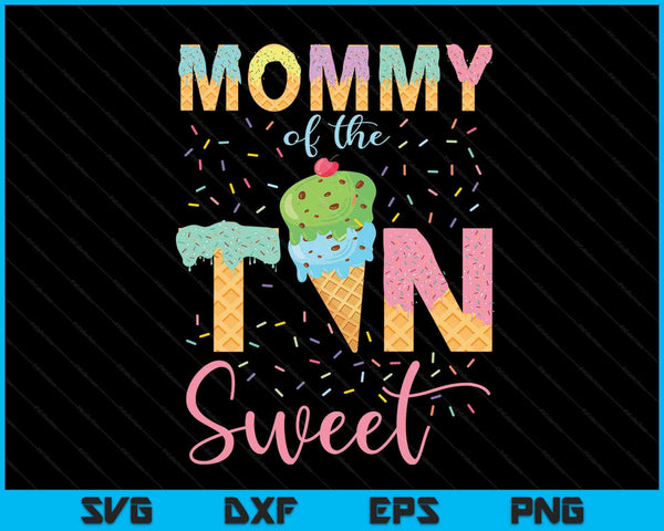 Mamá de los diez dulces cumpleaños niña helado SVG PNG archivos de corte digital