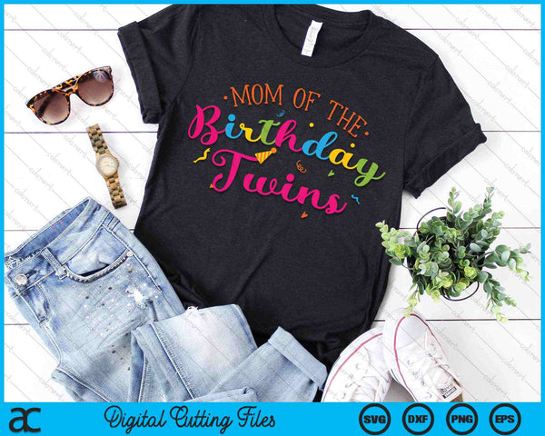 Mom of the Birthday Twins Family With Twins SVG PNG Digital Cutting Files