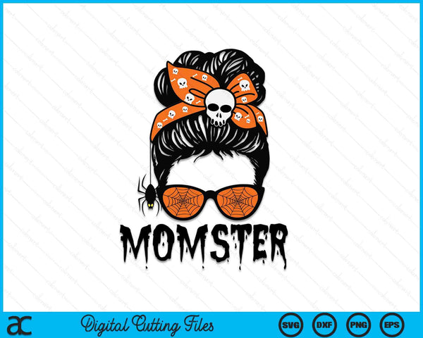 Momster Halloween Traje Cráneo Mamá SVG PNG Cortar Archivos Imprimibles