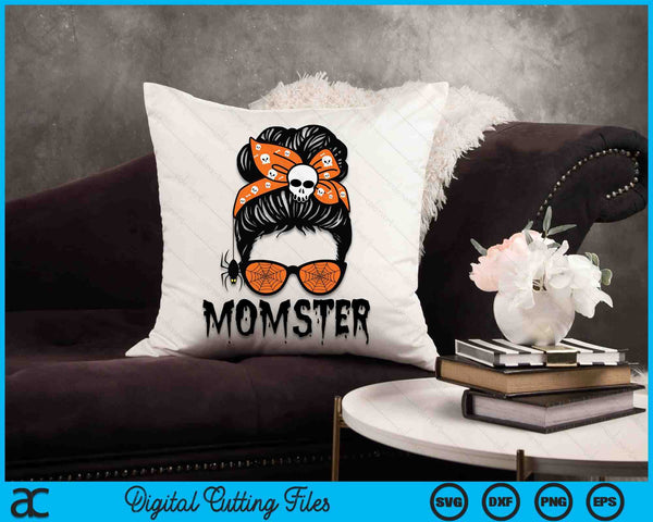 Momster Halloween Traje Cráneo Mamá SVG PNG Cortar Archivos Imprimibles