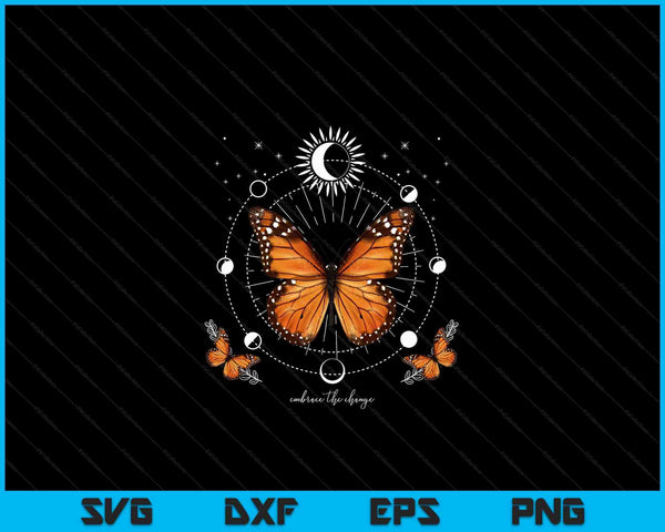 Monarch butterfly celestial butterfly sun moon phase magical SVG PNG cut file for Cricut