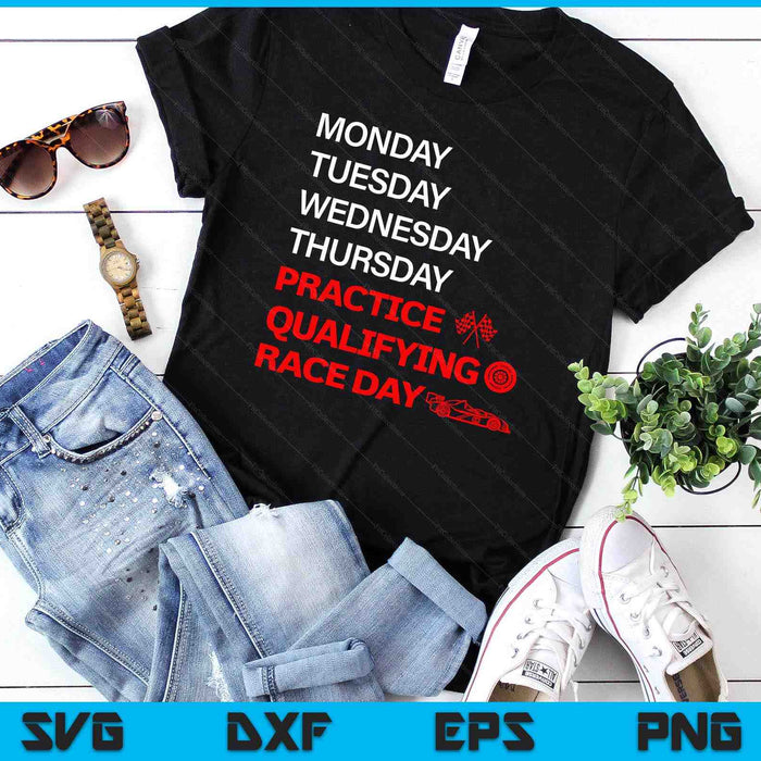 Monday Tuesday Thursday Practice Qualifying Race Day SVG PNG Digital Printable Files