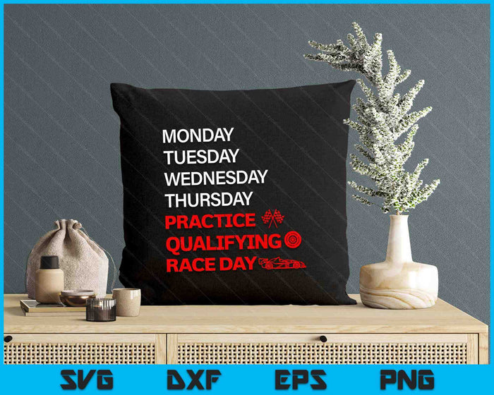 Monday Tuesday Thursday Practice Qualifying Race Day SVG PNG Digital Printable Files