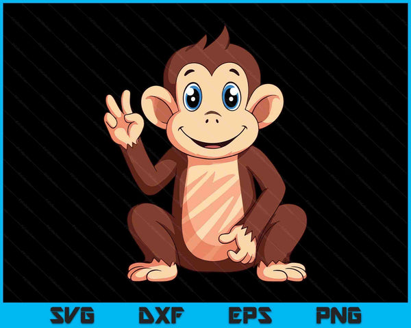 Monkey Lover Kids Boys SVG PNG Digital Printable Files