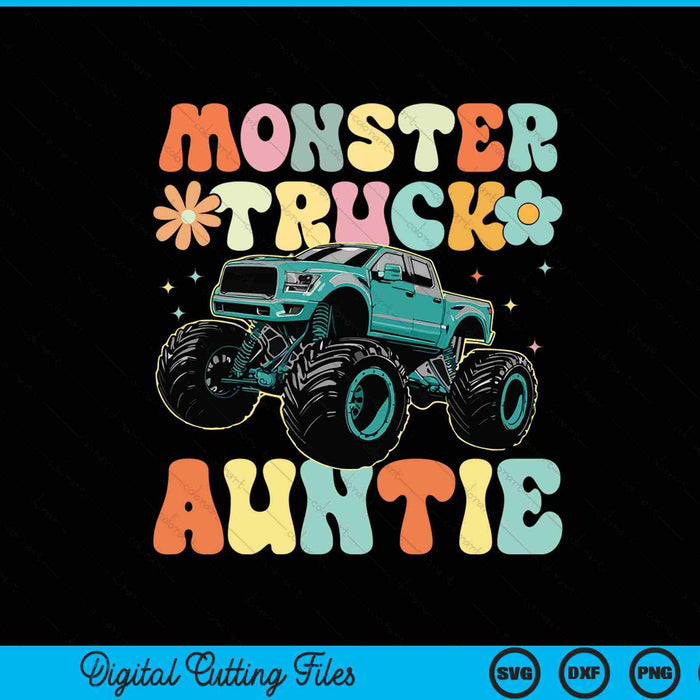 Monster truck auntie groovy truck lover SVG cut file
