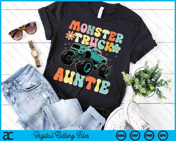 Monster Truck Auntie Groovy Truck Lover SVG PNG Digital Printable Files