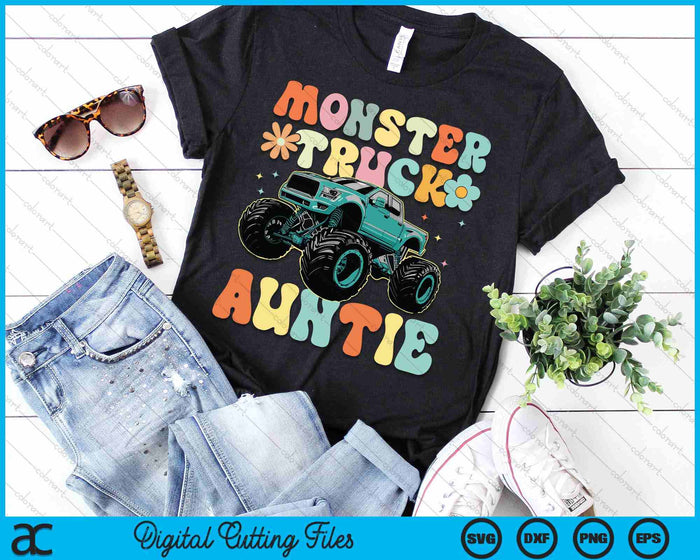 Monster Truck Auntie Groovy Truck Lover SVG PNG Digital Printable Files