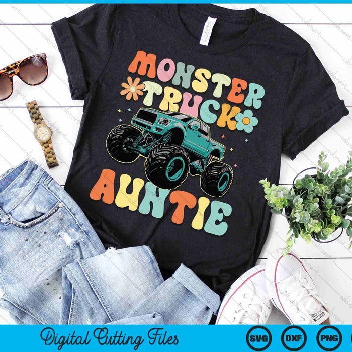 Monster Truck Auntie Groovy Truck Lover SVG PNG Digital Printable Files