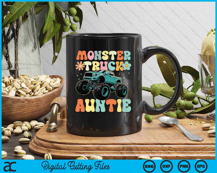 Monster Truck Auntie Groovy Truck Lover SVG PNG Digital Printable Files