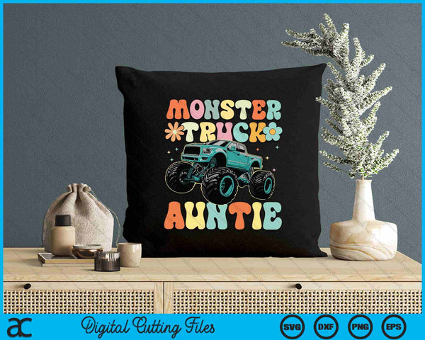 Monster Truck Auntie Groovy Truck Lover SVG PNG Digital Printable Files